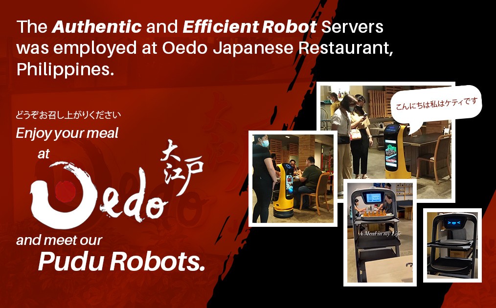 The Authentic Robot Servers were employed at Oedo Japanese Restaurants, Philippines